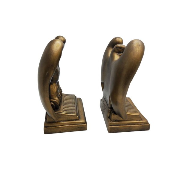 vintage 1968 pair of handmade ceramic eagle bookends/mantle decor - Picture 7 of 10